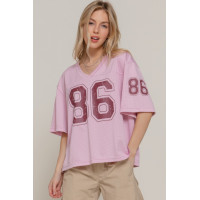 Silk Screen Print Mesh Oversize Basball T-shirt