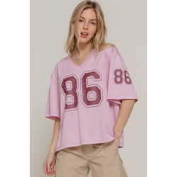 Silk Screen Print Mesh Oversize Basball T-shirt
