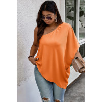 Plus One Shoulder Solid Casual Loose Fit Shirt