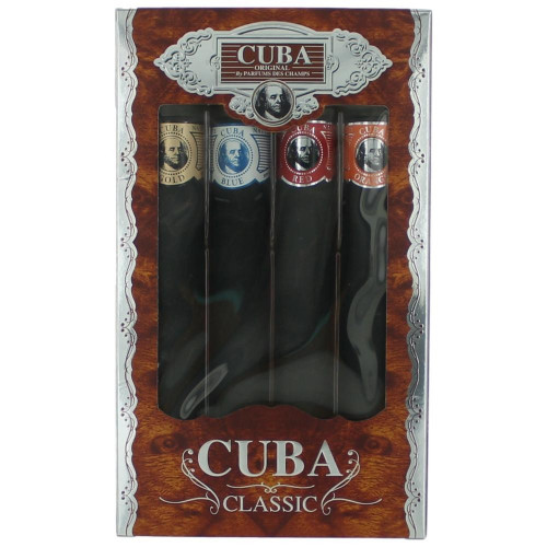 Cuba Classic by Cuba, 4 Piece Gift Set for Men with Orange, Red, Blue & Gold - PS-AMGCUBA