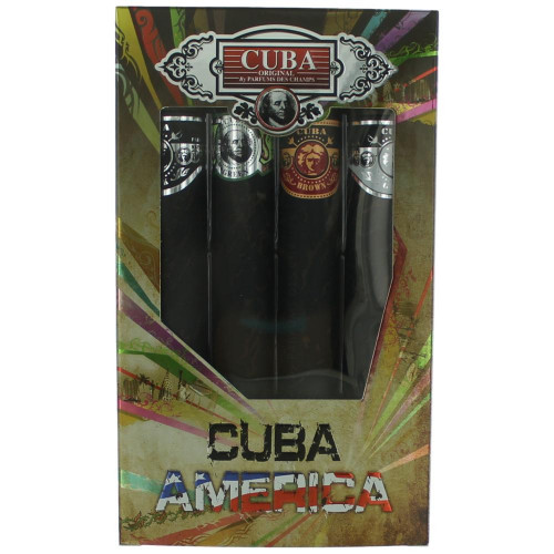 Cuba America by Cuba, 4 Piece Gift Set for Men with Black, Grey, Green & Brown - PS-AMGCUBANEW
