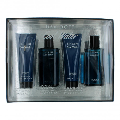 Cool Water by Davidoff, 4 Piece Gift Set for Men - PS-AMGCW425