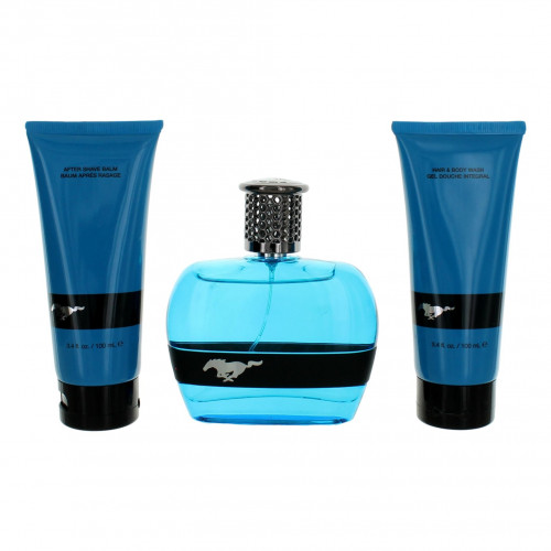 Mustang Blue by Mustang, 3 Piece Gift Set for Men - PS-AMGFMB323