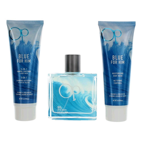 OP Blue by Ocean Pacific, 3 Piece Gift Set for Men - PS-AMGOPBL3N