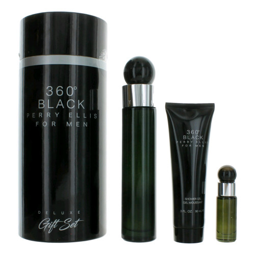 Perry Ellis 360 Black by Perry Ellis, 3 Piece Gift Set for Men - PS-AMGP360BLK3