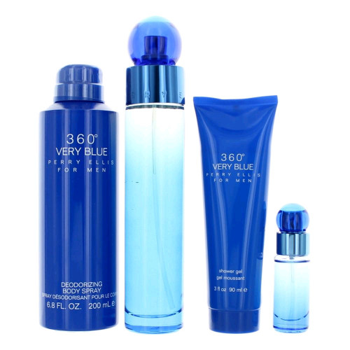Perry Ellis 360 Very Blue by Perry Ellis, 4 Piece Gift Set for Men - PS-AMGP360VB4