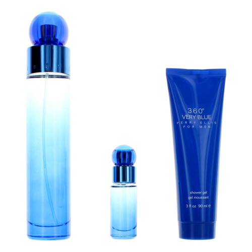 Perry Ellis 360 Very Blue by Perry Ellis, 3 Piece Gift Set for Men - PS-AMGPVB3