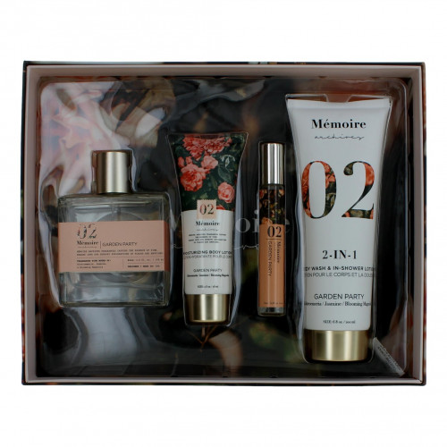 Garden Party by Memoire Archives, 4 Piece Gift Set for Unisex - PS-AUGMEMGP3