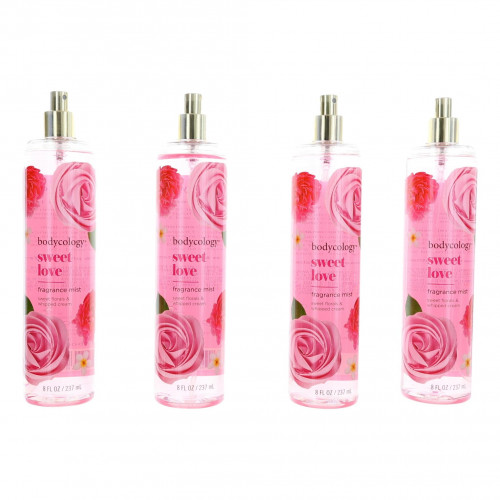 Sweet Love by Bodycology, 4 Pack 8 oz Fragrance Mist for Women - PS-AWBCSL8FM