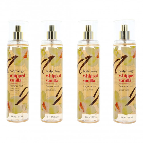 Whipped Vanilla by Bodycology, 4 Pack of 8 oz Fragrance Mist for Women - PS-AWBCWV8FM