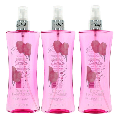 Cotton Candy by Body Fantasies, 3 Pack 8 oz Fragrance Body Spray for Women - PS-AWBFSCC8BM3P