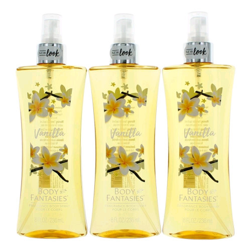 Vanilla by Body Fantasies, 3 Pack 8 oz Fragrance Body Spray for Women - PS-AWBFV8BS3P