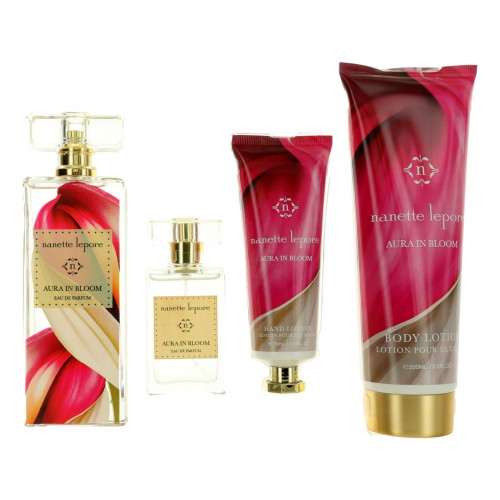 Aura In Bloom by Nanette Lepore, 4 Piece Gift Set for Women - PS-AWGNLAIB4