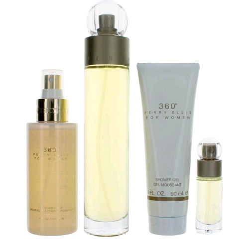 Perry Ellis 360 by Perry Ellis, 4 Piece Gift Set for Women - PS-AWGP3604N19