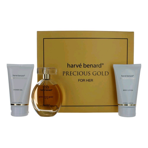 Precious Gold by Harve Bernard, 3 Piece Gift Set for Women - PS-AWGPGHB3B