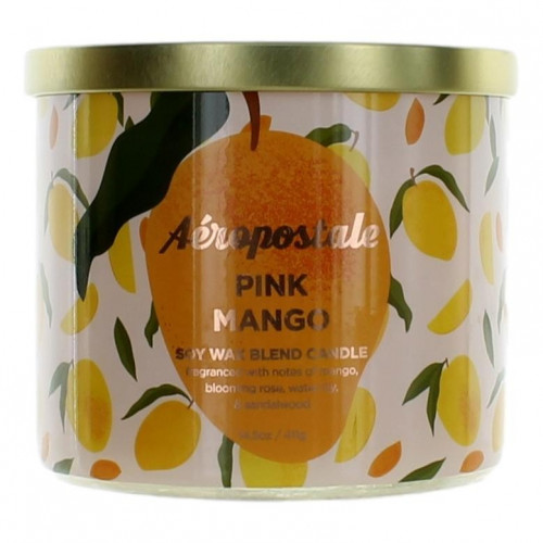 Aeropostale 14.5 oz Soy Wax Blend 3 Wick Candle - Pink Mango - PS-CAPPM145