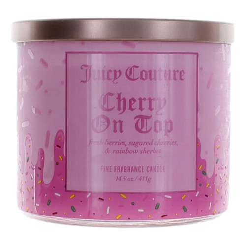 Juicy Couture 14.5 oz Soy Wax Blend 3 Wick Candle - Cherry On Top - PS-CJCCOT145