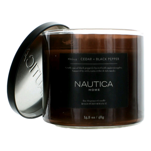 Nautica 14.5 oz Soy Wax Blend 3 Wick Candle - Orion Cedar & Black Pepper - PS-CNOCBP145