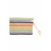 Rope Handle Multicolor Striped Straw Crochet Pouch Collection - CC-WH2001135