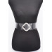 Crystal Embellished Metal Buckle Clear Belt - CC-WH2001506