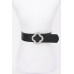 Crystal Embellished Metal Buckle Metallic Stretch Belt - CC-WH2001507