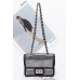 Crystal Embellished Mesh Flap Shoulder Bag - CC-WH2000998