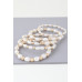 Ribbed Pearl Beaded Bracelet - Designer Style - CC-WH2000951