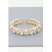 Double Pearled Cuff Bracelet - Designer Style - CC-WH2001458