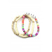 Style Wood Rubber Disc Bead Beach Letter Stretch Multi Bracelet - Designer Style - CC-54129