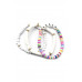 Style Wood Rubber Disc Bead Beach Letter Stretch Multi Bracelet - Designer Style - CC-54129