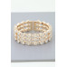 Triple Bejeweled Cuff Bracelet - Designer Style - CC-WH2001457