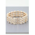 Triple Bejeweled Cuff Bracelet - Designer Style - CC-WH2001457