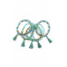 Crystal Stone Ball Bead Tassel Stretch Bracelet Set - Designer Style - CC-55856