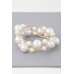 Triple Multi Pearl Wire Bracelet - Designer Style - CC-WH2001543