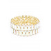 Rectangle Crystal-studded Stretch Bracelet - CC-56804