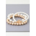 Triple Beaded Clover Bracelet - Designer Style - CC-WH2000723