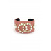 Style Pearl Double Round Studded Faux Leather Cuff Bracelet - Designer Style - CC-54957