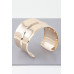 Wide Shiny Rib Open Cuff Bracelet - Designer Style - CC-WH2001584