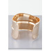 Wide Shiny Rib Open Cuff Bracelet - Designer Style - CC-WH2001584