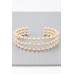 Wide Triple Beaded Cuff Bracelet - Designer Style - CC-WH2000933