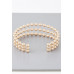 Wide Triple Beaded Cuff Bracelet - Designer Style - CC-WH2000933