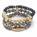 Multi Mix Bead Stretch Bracelet Set - Designer Style - CC-59126