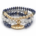 Multi Mix Bead Stretch Bracelet Set - Designer Style - CC-59126