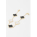 Multi Stone Clover Charm Bracelet - Designer Style - CC-WH2000743