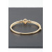 Gold Plated Pearl And Cz Pave Clover Bangle Bracelet - Designer Style - CC-WH2001189