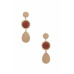 Round Gem Teardrop Dangle Earring - Designer Style - CC-56975