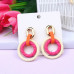 Smooth Texture Round Dangle Earring - Designer Style - CC-57802
