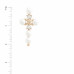 Pearl Bead Cross Dangle Earring - Designer Style - CC-58144