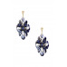 Acetate Crystal-studded Flower Dangle Earring - CC-55173