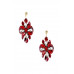 Acetate Crystal-studded Flower Dangle Earring - CC-55173